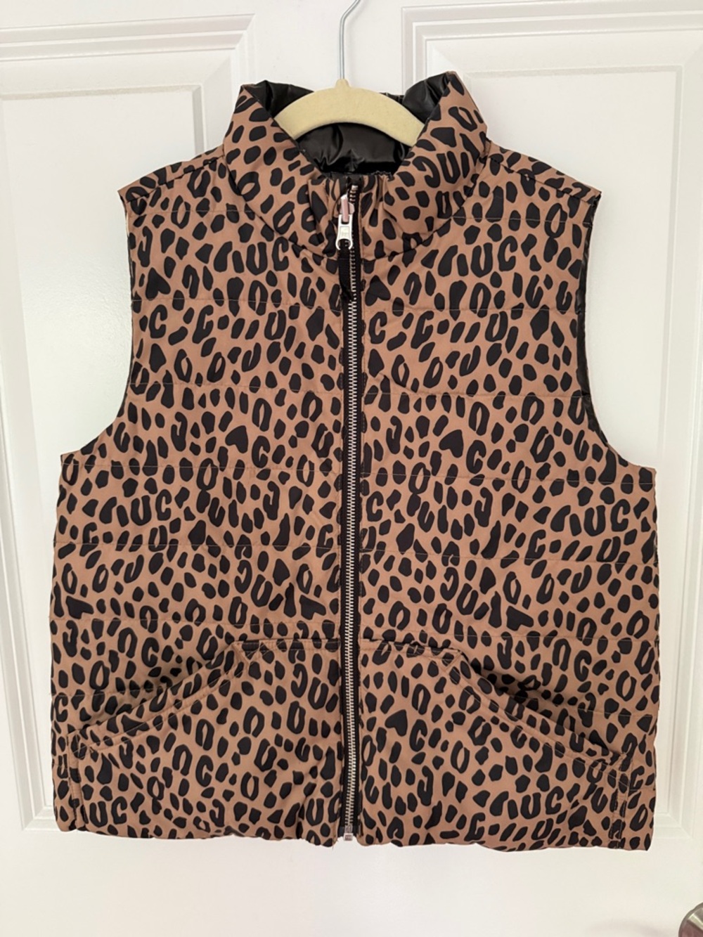 Crewcuts Girls Brown Leopard Print Puffer Vest